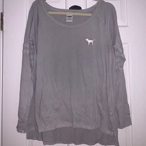 Grey long sleeve Pink shirt